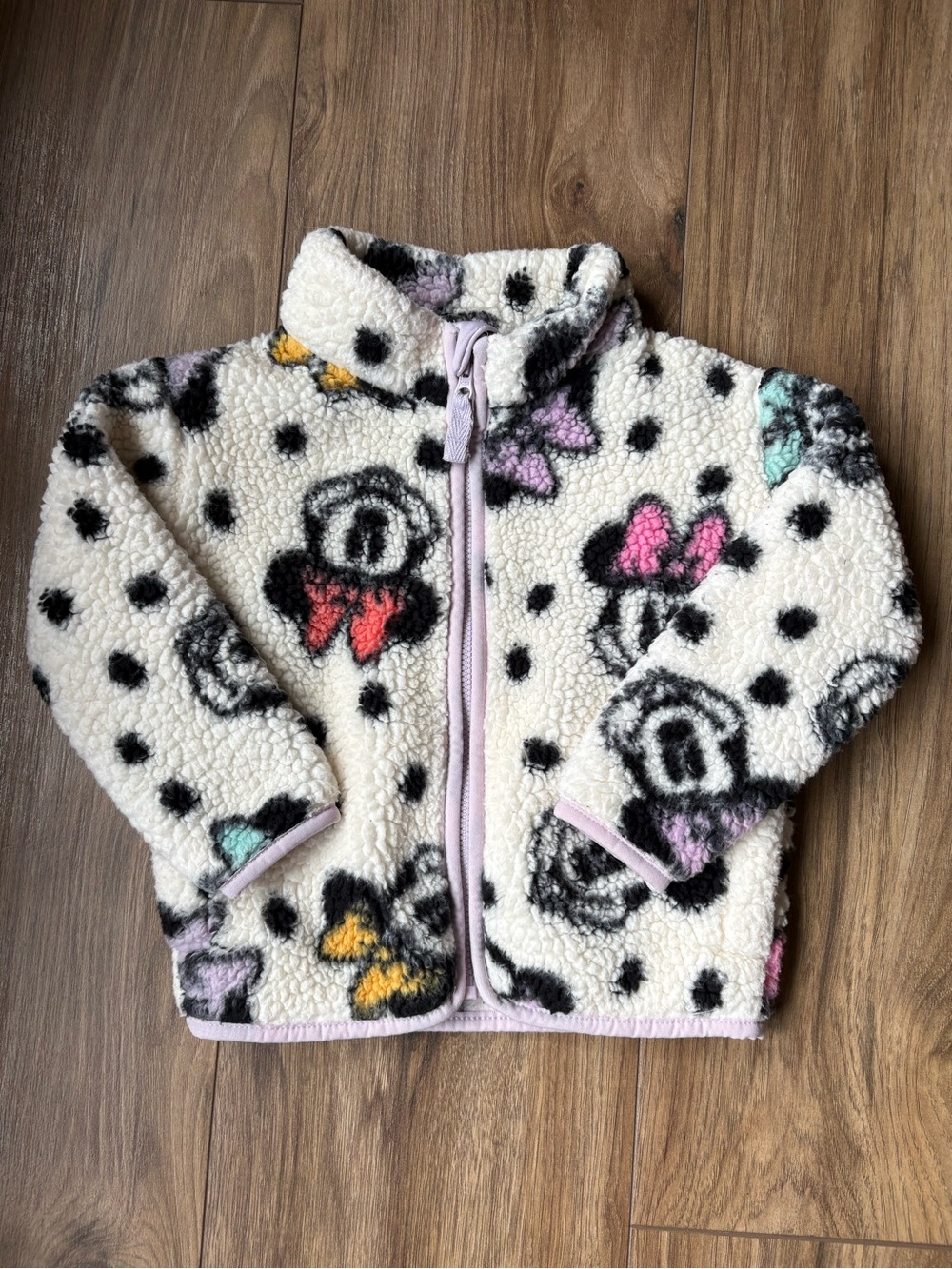 Disney Jumping Beans Lavender and Ivory Faux Fur Jacket